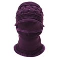 thumbnail image 2 of XIAOCHA Women’S Open‑Knit Brimmed Balaclava Solid Fall‑Winter Hood,Dark Purple, 2 of 3