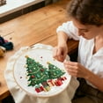 thumbnail image 4 of Christmas Embroidery DIY Kit | European Floral Hanging Patterns | Complete Needle and Thread Set | Includes 20cm Hoop, Printed Cloth, Instructions | Gift or Wall Decor, 4 of 6