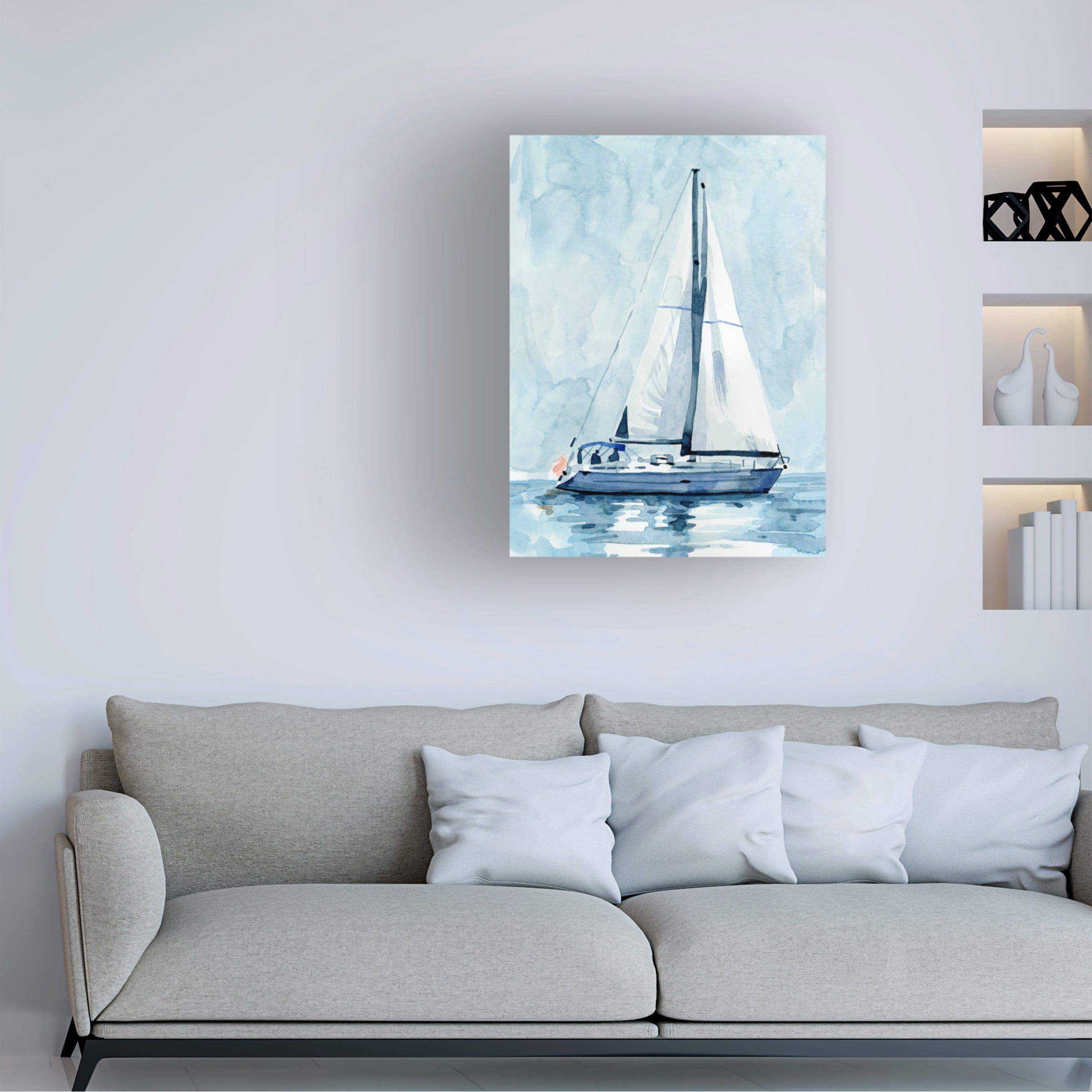 Emma Caroline 'Lone Sailboat II' Canvas Art