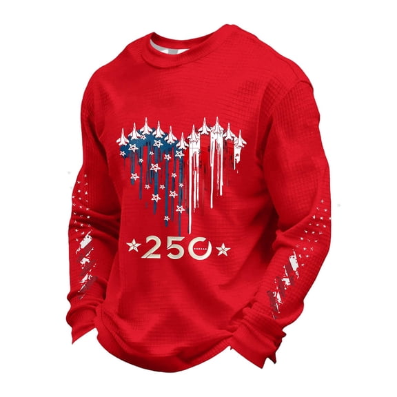 Men's 250 Anniversary Usa Shirt American Flag Graphic Long Sleeve Tee Fishing Cycling Outdoor Casual Sweatshirt