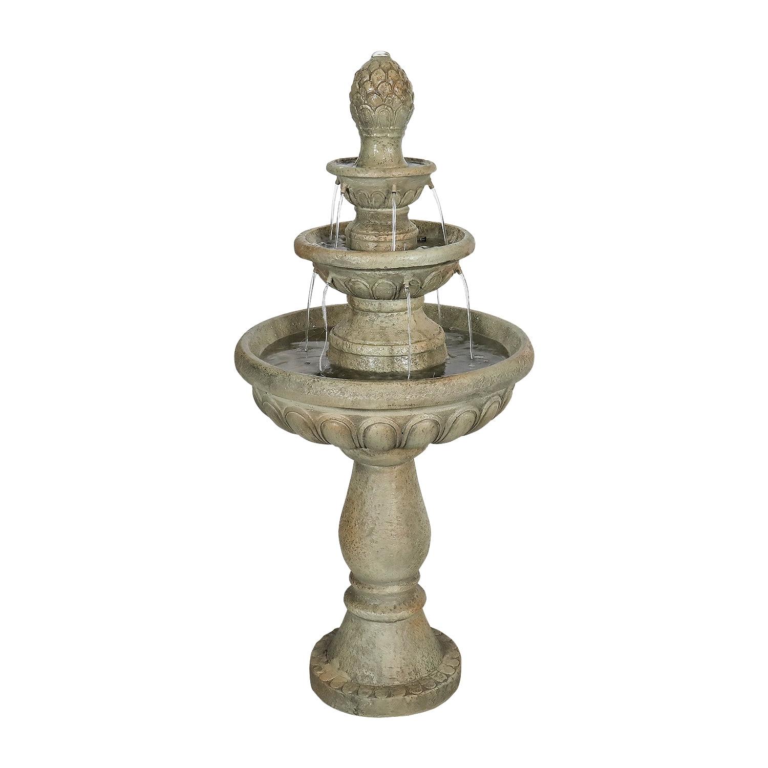 Italian Outdoor Water Fountain - 42.5''H Fountains and Waterfalls Outside, Large Cascading Indoor Floor-Standing Concrete Fountain Features W/Pump for Garden，Patio, Yard and Home