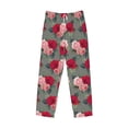 thumbnail image 6 of Uemuo Rose Flowers Pattern Men's Wide Leg Palazzo Lounge Pants with Pockets Light Weight Loose Comfy Casual Pajama Pants-Large, 6 of 9