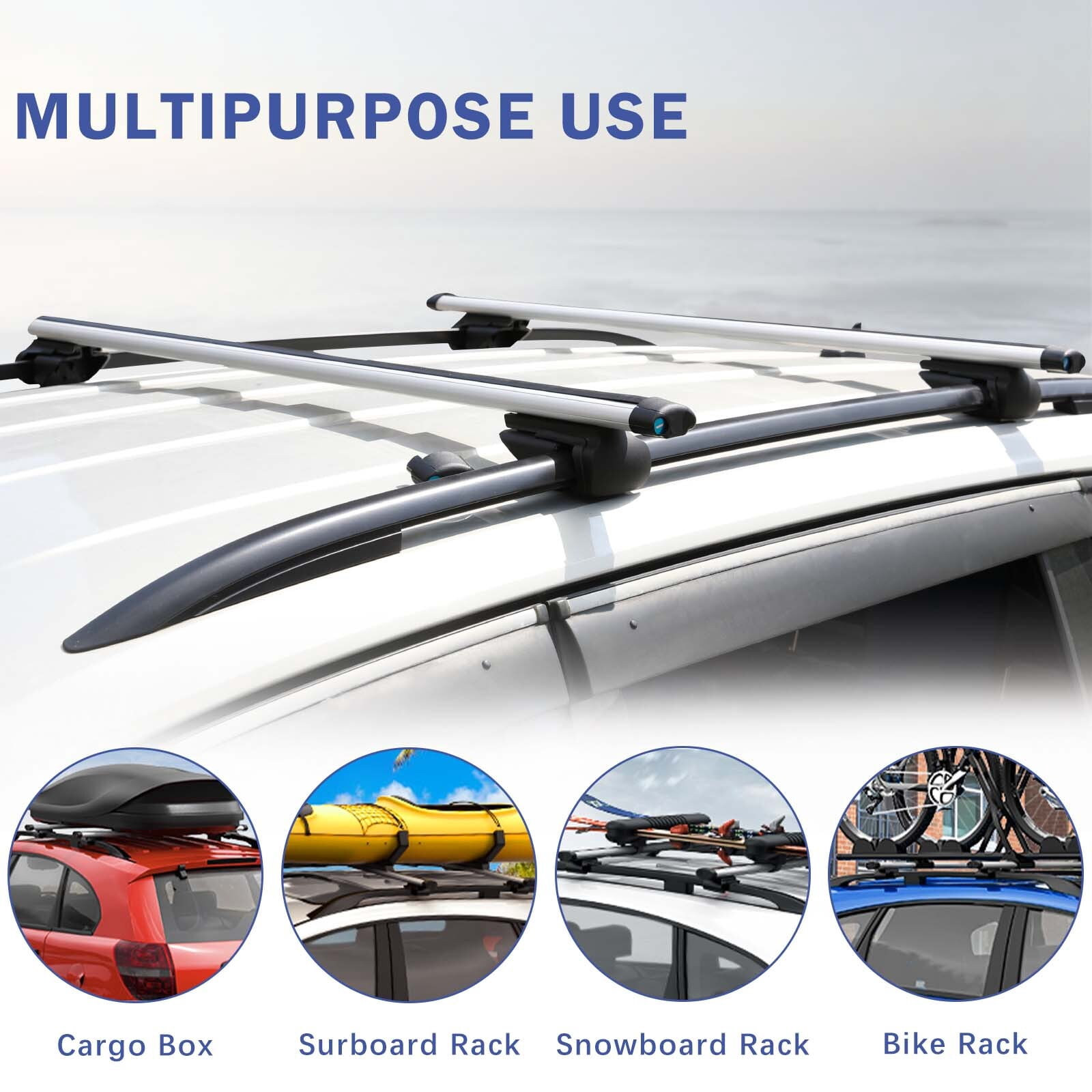 48" Roof Rack Crossbars Luggage Cargo Carrier w/Lock For Jeep Cherokee 2014-2022