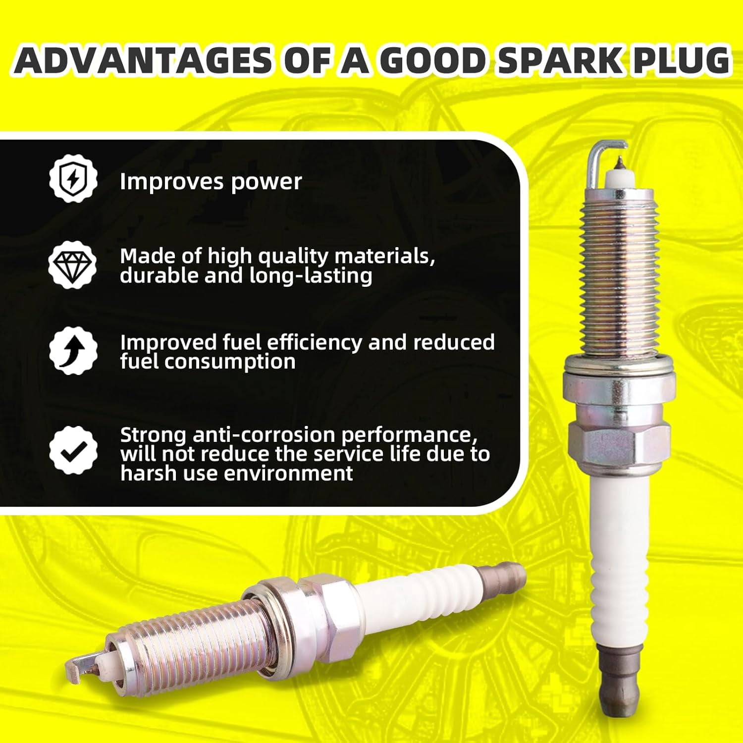 MOAUTO Set of 4 Ignition Coils Pack UF549 22448-1HM0A & 4 PCS Iridium Spark Plugs Compatible with 2008-2017 Nissan Sentra Altima Cube Rogue Versa Infiniti FX50 M56 QX60 NV200 NV350 Pathfinder