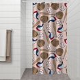 thumbnail image 2 of Pink Baseball Gear Pattern Shower Curtain 36"x72" ,Bathroom Decorative Shower Curtains Set with 12 Hooks,Modern Waterproof Washable Shower Curtain, 2 of 6
