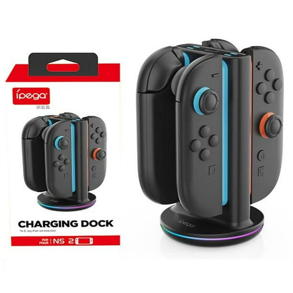 Charging Dock for Nintendo Switch 2 Joy Con, [Supports Dual-Direction Charging] [9 Light Modes] Magnetic Controller Charger Stand Station Compatible with Switch 2 Joy Con Accessories, Black