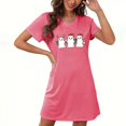 thumbnail image 2 of Cxenplz Women's Funny Halloween Nightgown Pumpkin Ghost Cute Graphic Sleepshirt Crewneck Short Sleeve Loose Pajamas Dress Sleepwear, 2 of 3