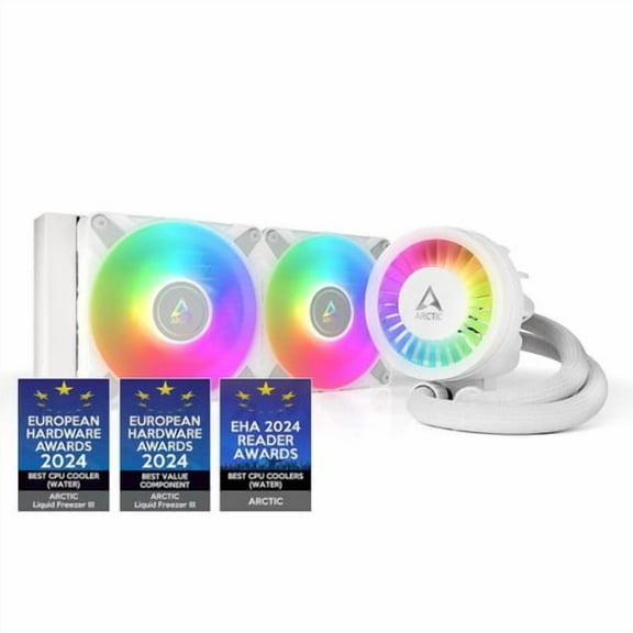 ARCTIC COOLING Liquid Freezer III - 240 A-RGB All-in-One CPU Water Cooler with 240mm radiator and 2x P12 PWM PST A-RGB fan White color