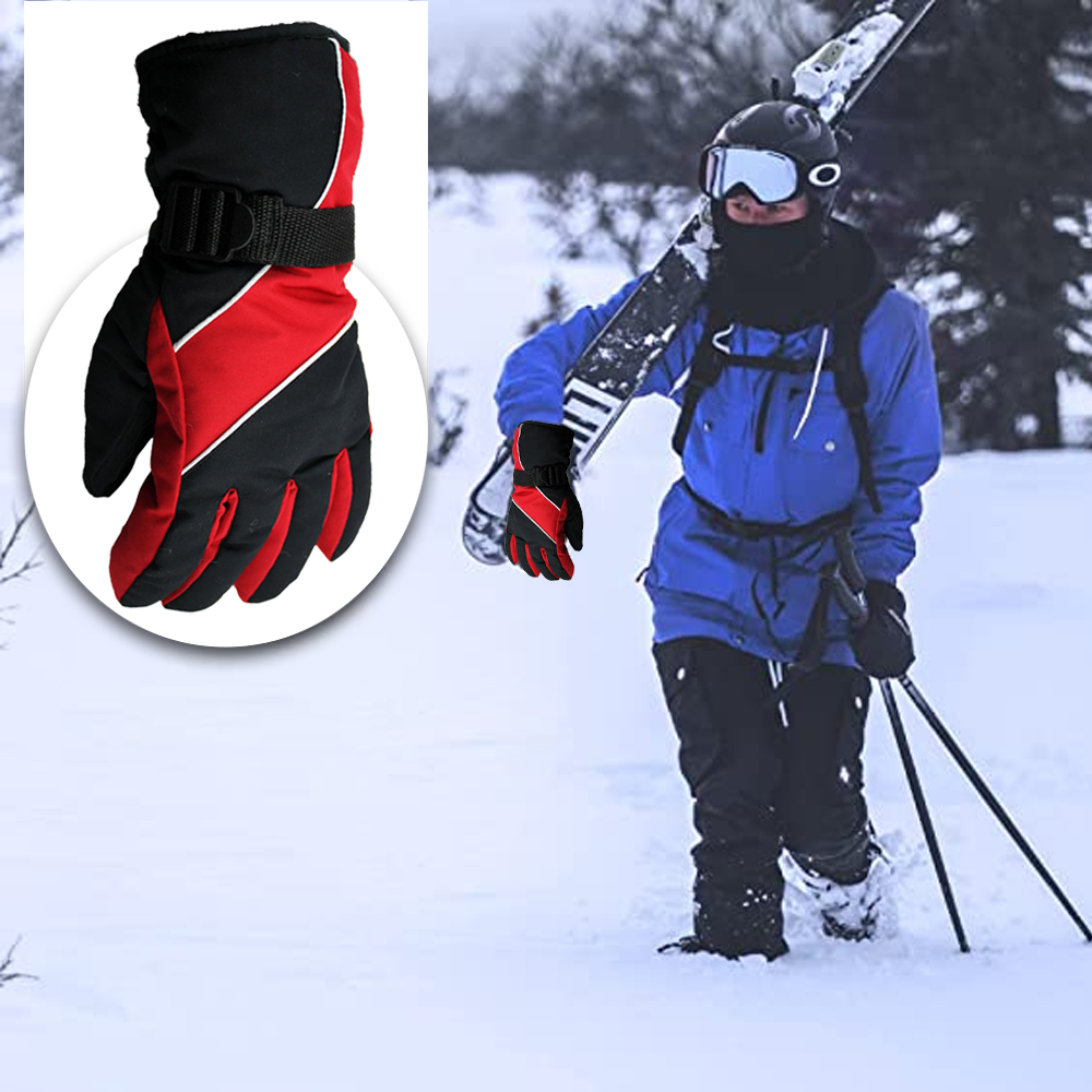 Men's Adult Windproof, Rainproof, Non-Slip Ski Gloves Red - Walmart.com