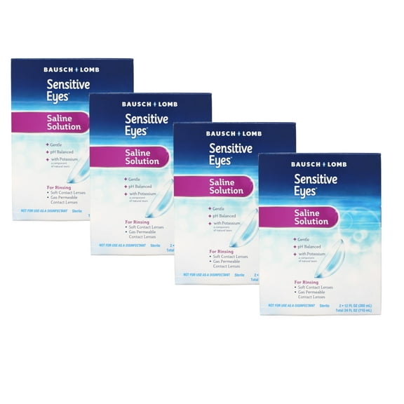 2 Pack Bausch & Lomb Sensitive Eyes   Saline Solution 24 Oz Ct, 4-Pack