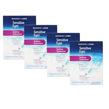 2 Pack Bausch & Lomb Sensitive Eyes + Saline Solution 24 Oz Ct, 4-Pack