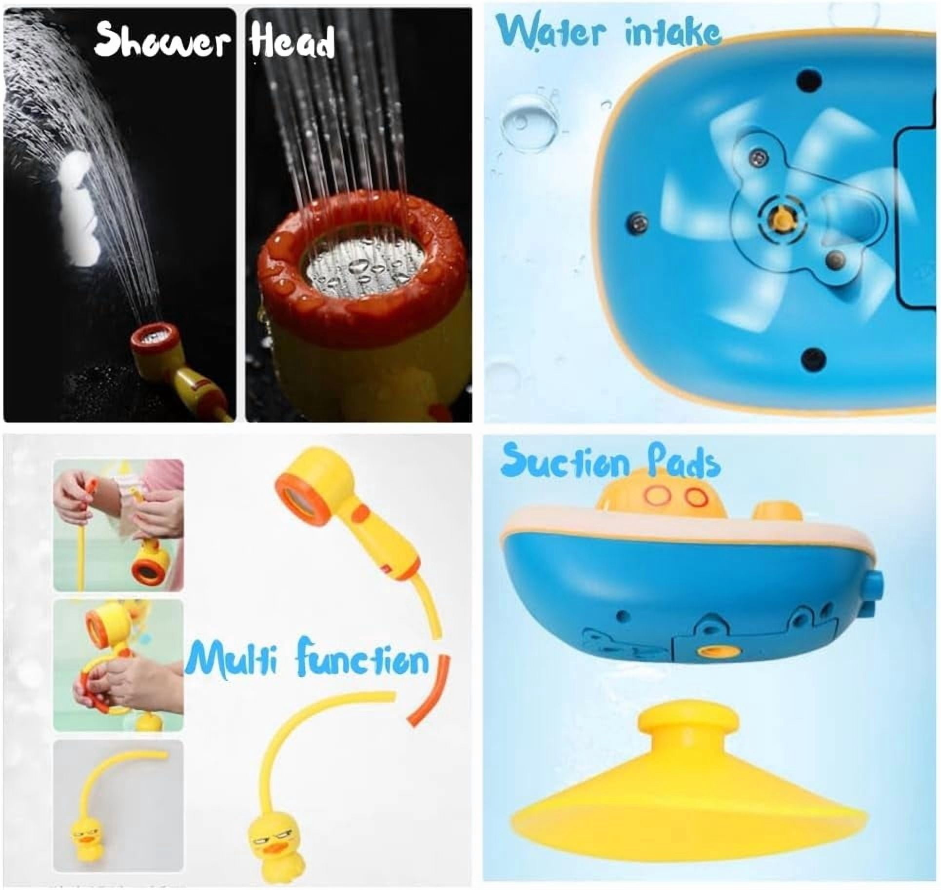 HYPERLIVING Duck Shower Set, Baby Bath Toy with Detachable Shower Head, Motorised Water Pump & 3 Floating Duck Toys, Safe Gentle Spray for Infants & Toddlers, Fun Hair Rinse Bath Play Companion