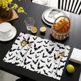 thumbnail image 4 of Halloween Bat Pattern Summer Placemats Table Placemats Set Of 4-Linen Kitchen Washable Placemats Table Mats 11.8"x17.7" Non-Slip Heat Resistant, 4 of 6