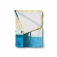 thumbnail image 2 of Beach Soft Flannel Fleece Throw Blanket, Summer Vibes Girl near the Sea Shore Ocean Palms Waves Sunny Art Print, Cozy Plush for Indoor and Outdoor Use, 50" x 70", Slate Blue Sky Blue, by Ambesonne, 2 of 6