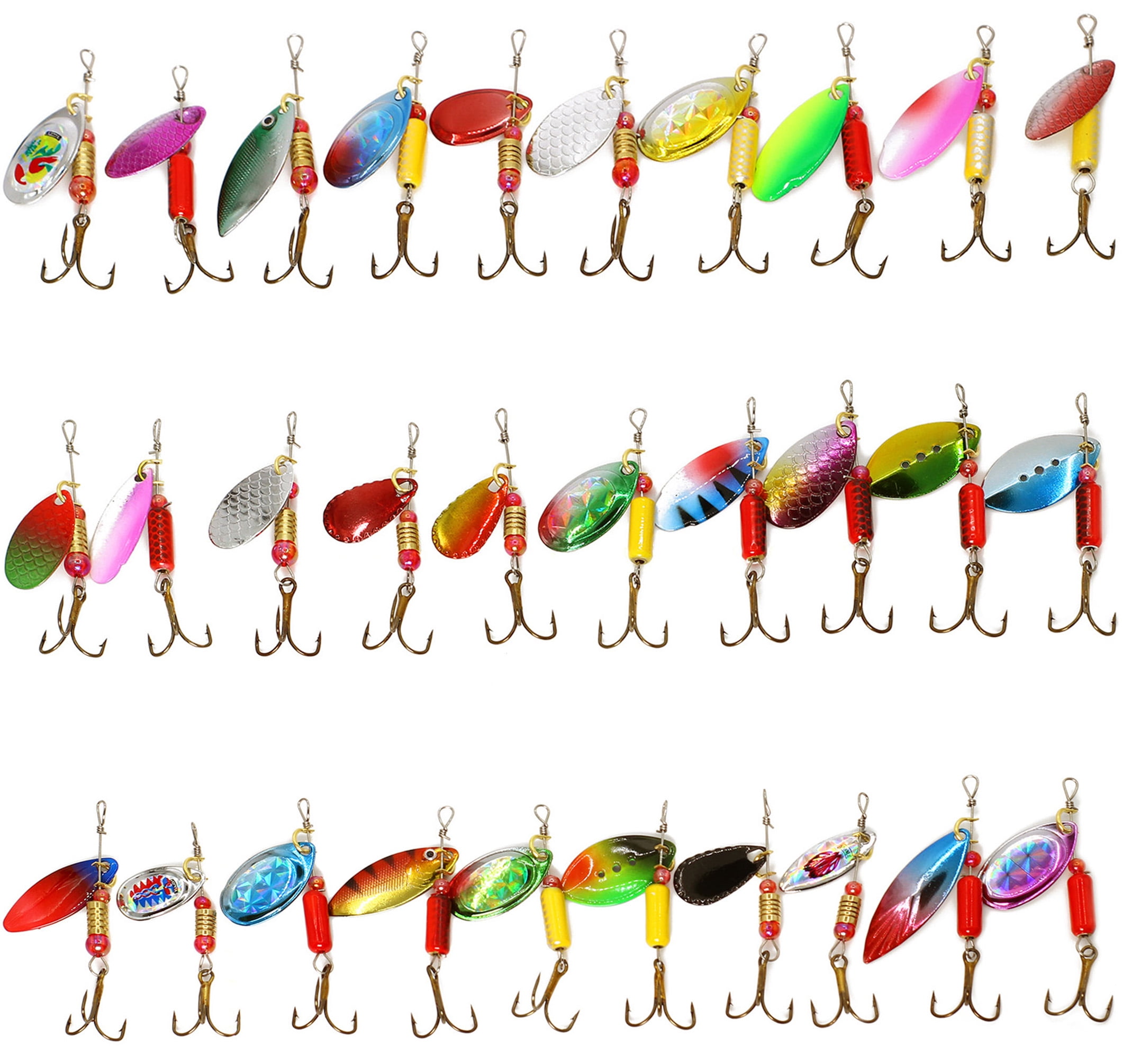 Details about   Lot of 30 Trout Spoon Metal Fishing Lures Spinner Baits Bass Tackle Colorful
