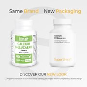 SuperSmart Calcium D-Glucarate 1500mg per Day (High Strength) - Calcium Supplement | Non-GMO & Gluten Free - 90 Vegetarian Capsules