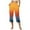 Orange, variant on Womens Wide Leg Pants Elastic Waist Cropped Length Relaxed Fit Ombre Pattern Side Pockets Split Hem Athleisure-Chic Casual Yoga Classes Trendy Pants