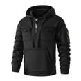 thumbnail image 5 of LIUJUNSHOP Mens Coats Clearance Sale Solid Color Men's Zip Up Hooded Pullover with Pocket Lightweight Outdoor Sportswear Comfortable Casual Black XXL, 5 of 9