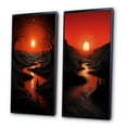 thumbnail image 3 of Designart "Magical Sunset Along the Riverbank I" Lakehouse Framed Wall Art Set Of 2 - Lake House Red Framed Wall Art Set Of 2, 3 of 6