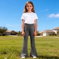 thumbnail image 3 of RRMuAzgs Girl's Flare Leggings Lightweight Solid Color High Waist Casual Yoga Pants Cotton Clothes for Girls 4-16 Years, 3 of 9