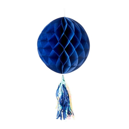 Dark Blue Honeycomb Ball Party Decoration, 10", by Way to Celebrate