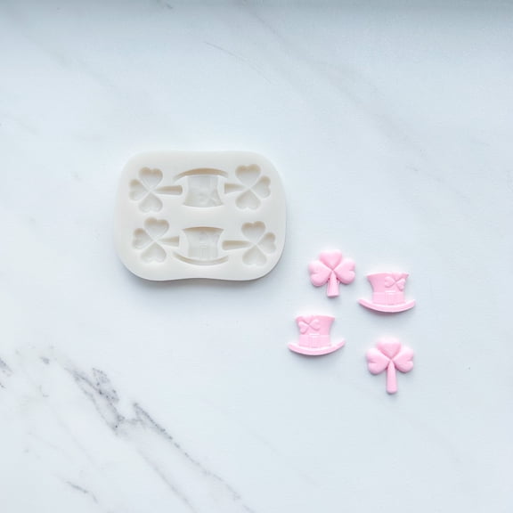 CLOVERS & HATS BAKING MOLD FOR CUPCAKES, CAKEPOPS, CHOCOLATE STRAWBERRIES, PRETZELS & RICE KRISPIES