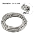 thumbnail image 2 of Stainless Steel Wire Rope Cable 3mm Dia 10m PVC Coated Hoist Grinder Pulley, 2 of 2