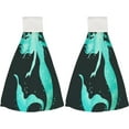 thumbnail image 2 of 1 Pcs Hanging Towels, Dish Towels Painted Mermaid Absorbent Hand Towels with Hanging Loop Washcloth for Bathroom Kitchen, 2 of 7