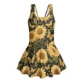thumbnail image 4 of Uourmeti Girls' Sunflower & Butterfly Print Skirted One-Piece Swimsuit - Quick Dry, Stretchy Beach Swim Dress for Summer Pool & Vacation, 4 of 8