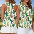 thumbnail image 3 of HUIACONG Cactus Matching Golf Shirts for Couples Mens Short Sleeve Golf Shirt Sleeveless Tennis Tops for Women Collared 1/4 Zip Quick Dry Moisture Wicking Casual Sports Clothes Woman S, 3 of 6