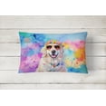 thumbnail image 2 of Great Pyrenees Hippie Dawg Fabric Decorative Pillow 12 in x 16 in, 2 of 4