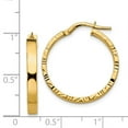 thumbnail image 4 of Primal Gold 14 Karat Yellow Gold Diamond-cut Edge Hoop Earrings, 4 of 4