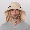thumbnail image 6 of Casual Breathable Cycling For Women Hiking Caps Wide Brim UV Protection Caps Summer Bucket Hats With Neck Flap Men Fishing Sun Hats ARMY GREEN, 6 of 8
