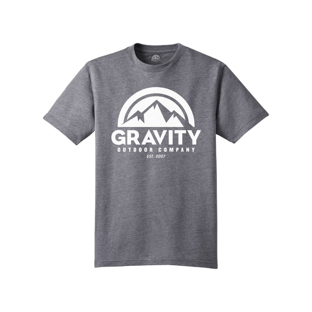 Gravity Outdoor Co. T-Shirt Col Rond Tri-Blend - Logo Blanc - Gris Chiné - S