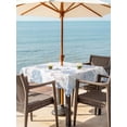 thumbnail image 3 of Outdoor Tablecloth with Umbrella Hole for Patio/Picnic/Party/Camping, Blue Coastal Waterproof Table Cloth Square Cover Washable, Summer Beach Ocean Coral Sea Turtle Starfish (54"x 54"), 3 of 8