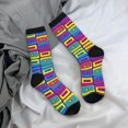 thumbnail image 5 of Rocae Cassette Tapes for Adult Socks Casual Athletic Stretchy Loose Socks for Women Men Non-Slip Middle Tube Socks, 5 of 6