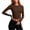 Brown, variant on Fall Long Sleeve T Shirt Round Neck Slim Fit Basic Stretch Soft Milk Silk Blended Tee
