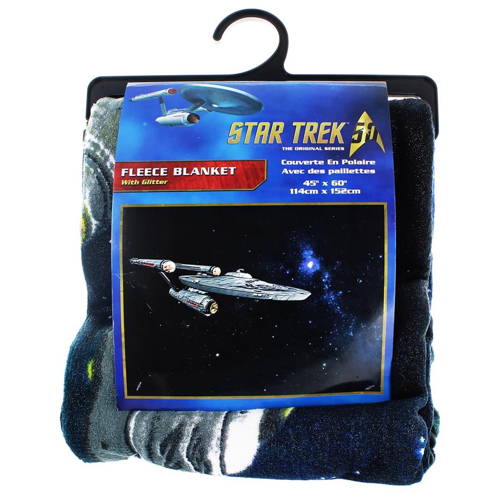 Star Trek Enterprise Glitter Lightweight Fleece Throw Blanket 45 x 60