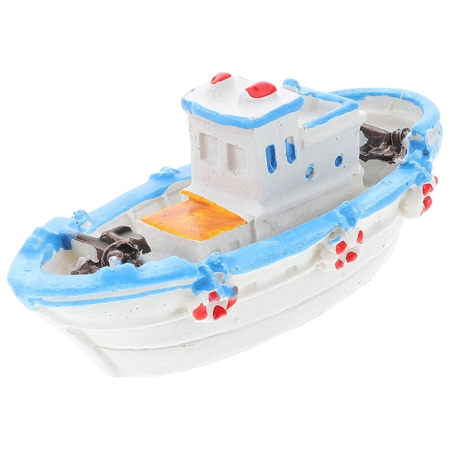 unbranded Old Fashioned Toy Boat En Resina Para Hogar Con Detalles Artesanales