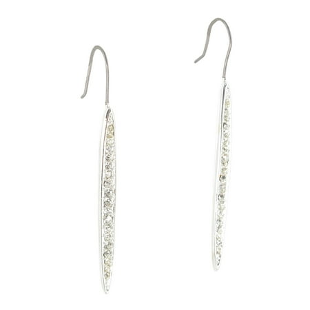 Vintage Silver Tone Blue Rhinestone - The Limited Rhinestone Silver Tone Stick Earrings 2