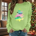 thumbnail image 4 of Xdegoge Christmas Sweatshirts for Women Crewneck Long Sleeve Tops Xmas Tree Graphic Shirts Holiday Sparkly Tops for Women Party Holiday Sequin Tops for Women, Green 2XL, 4 of 6