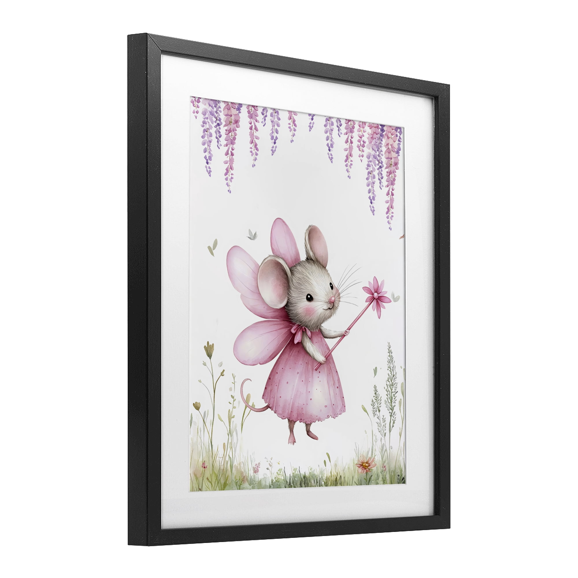 Stupell Industries Woodland Mouse Forest Fairy Black Framed Print Under Glass, design by LSR Design Studio