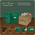thumbnail image 4 of Covermates Keepsakes Adjustable Ornament Storage Bag – Heavy-Duty Polyester, Padded Dividers & FlexGrid Trays – Protective Holiday Ornament Organizer with Handles & Label Window, Green Snowflake, 4 of 7
