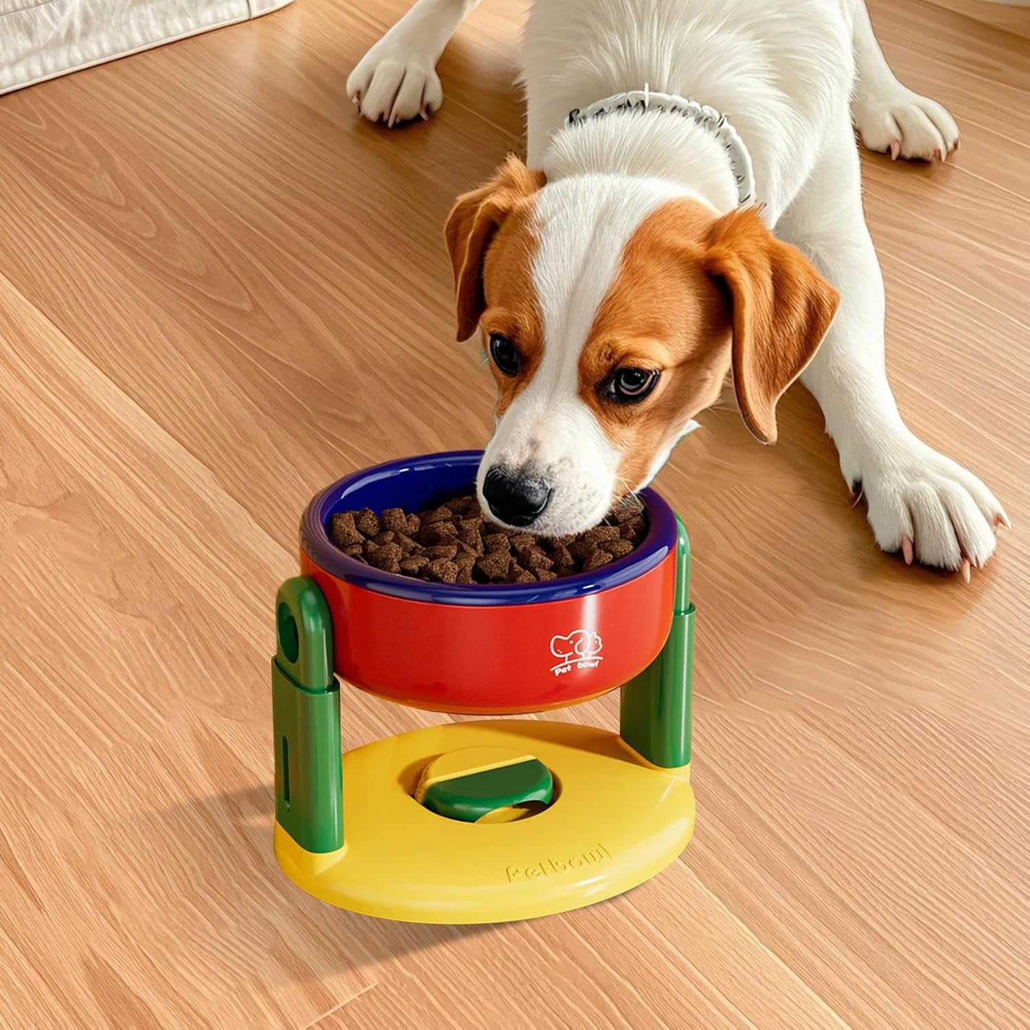 Raised Pet Bowl – Adjustable Height Stand, Suction Cup Feeding Dish | Cat Dog Water Bowl Puppy Small Medium Large Dogs, Indoor Outdoor Pet Supplies Home Kitchen Feeding Accessory