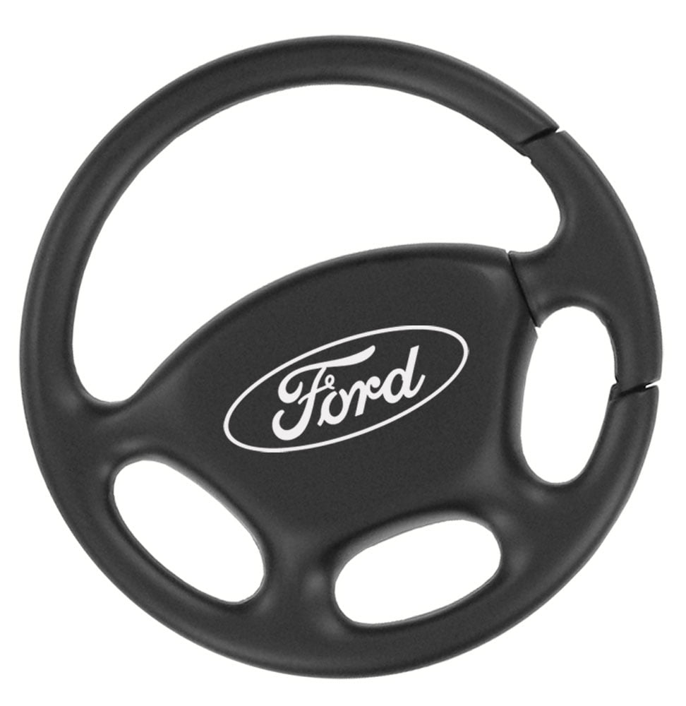 Ford Black Steering Wheel Key Chain Keychain Fob