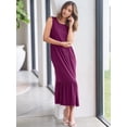 thumbnail image 3 of ANRABESS Women Summer Casual Sleeveless Crewneck Sundress Aline Flowy Tiered Maxi Long Beach Dress Vacation Outfits MediumPurple, 3 of 12