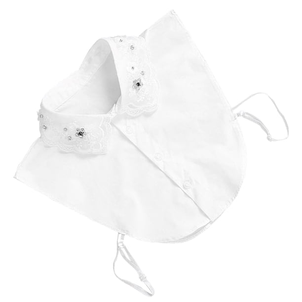 Sonducket 2021 mujeres algodón cuello encaje desmontable cuello Vintage blusa camisa cuello falso solapa mujeres Top accesorios de ropa Prendas para la parte del cuerpo blanco