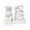 thumbnail image 1 of Sagebrook Home 7" ELEPHANT BOOKENDS, WHITE, 1 of 3