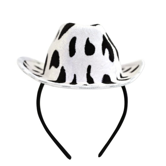 Cow Print Cowboy Hat Headband, (1/Pkg)
