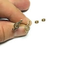 thumbnail image 2 of 14k Yellow Gold Treble Clef Music Stud Earrings, 2 of 2